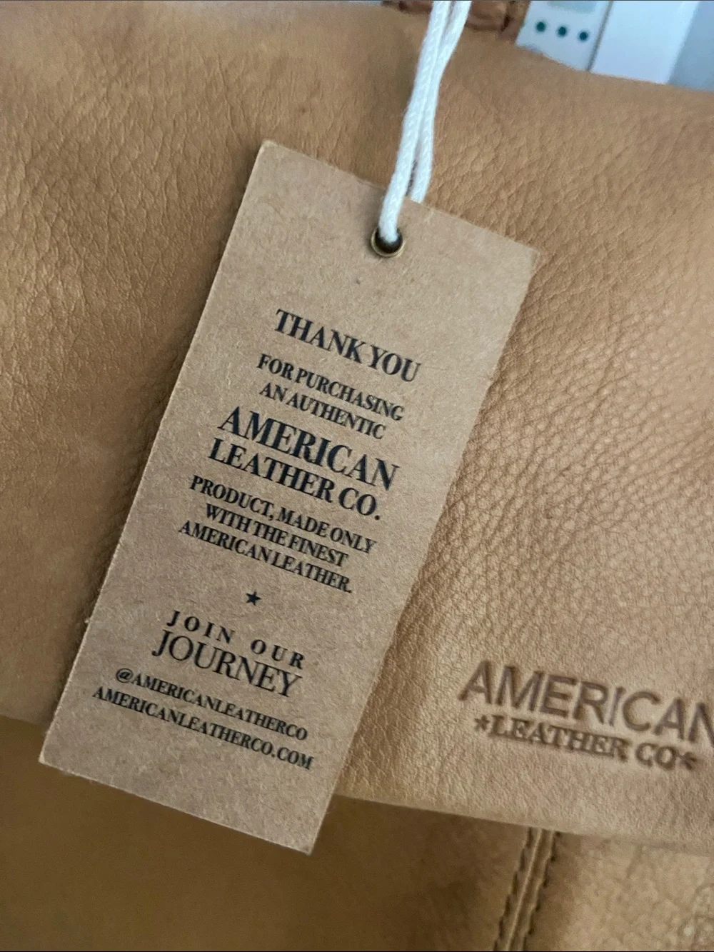 Tan Leather Daypack Backpack